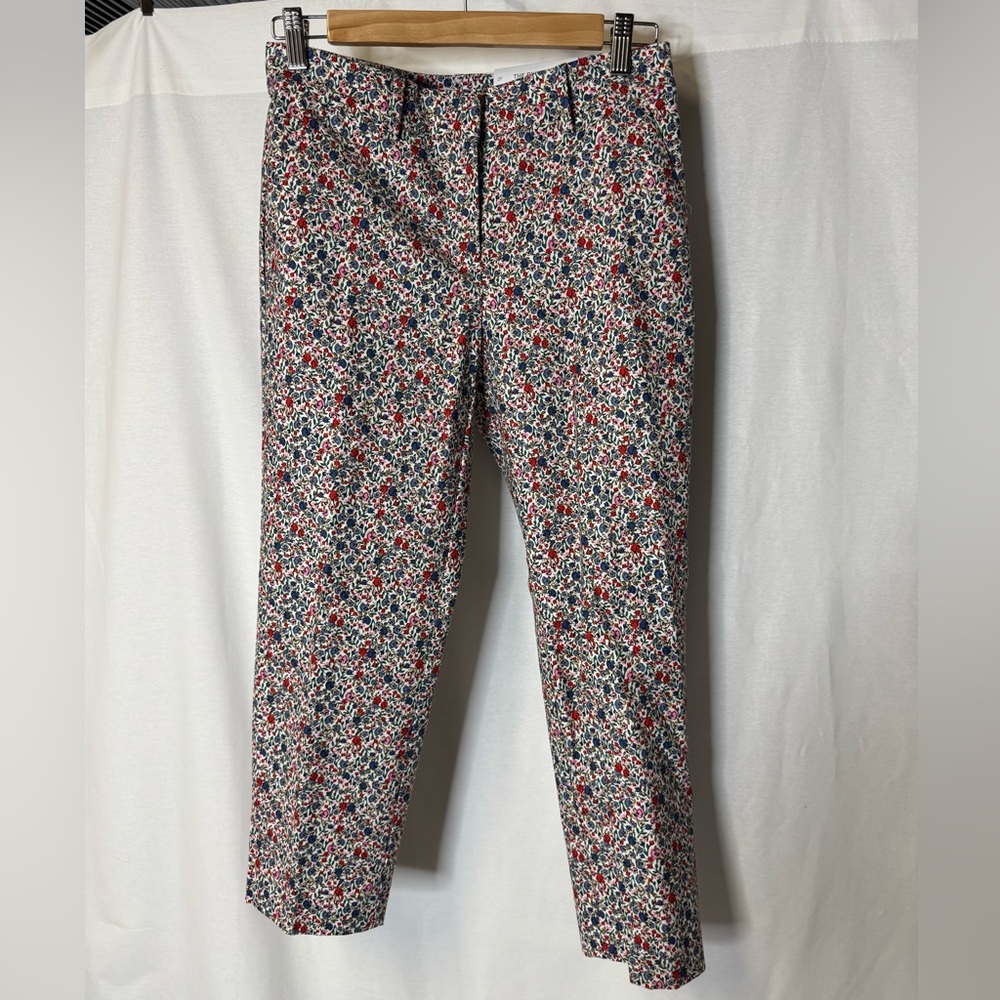 LOFT Women's Floral Print pants Red, Blue & White